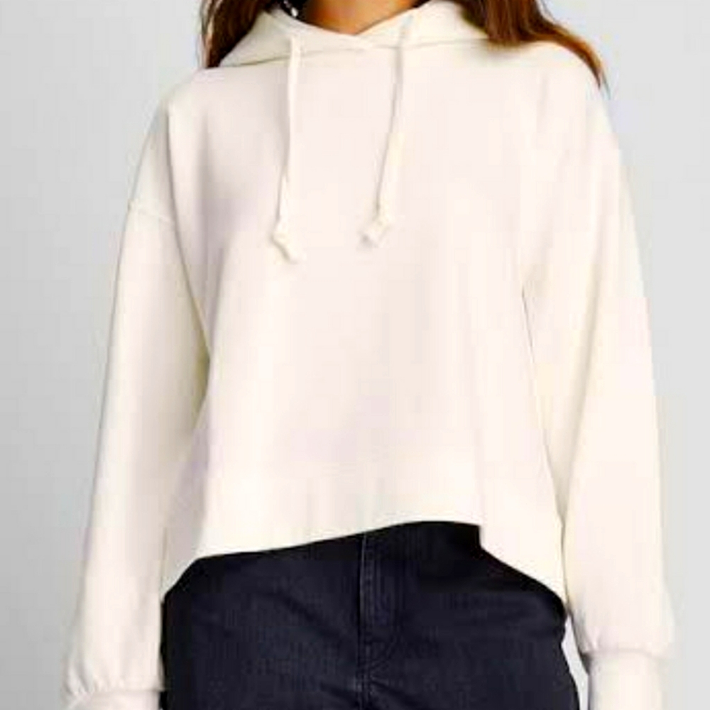 White cropped hoodie